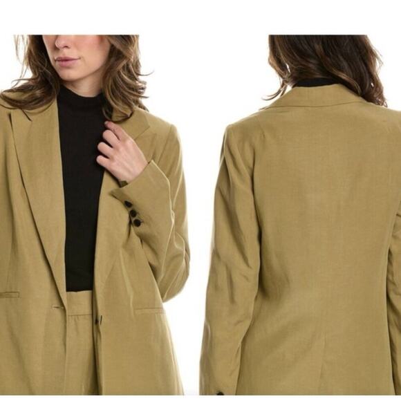 New ALLSAINTS Yolanda Lyn Relaxed Fit Woven Women’s Khaki Blazer Sz UK4 / US0 - Picture 1 of 15